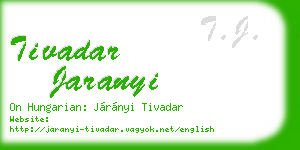 tivadar jaranyi business card