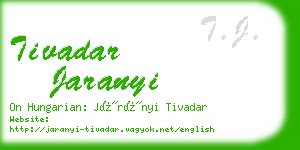 tivadar jaranyi business card